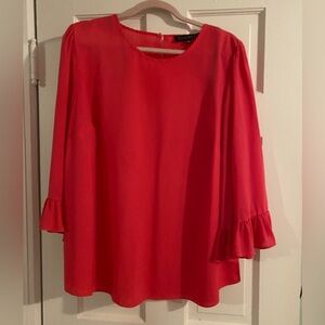 Elegant Magenta Blouse with Ruffle Sleeves